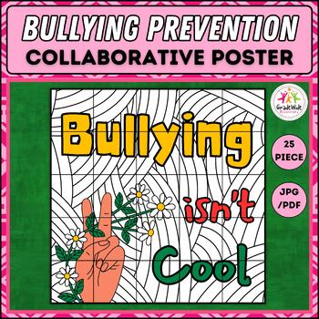Preview of Bullying Prevention Collaborative Coloring Posters | Pink Shirt Day, Kindness