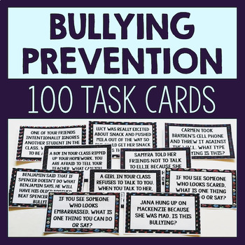 Preview of Bullying Prevention Task Cards For Anti-Bullying Lessons And Discussions