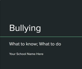 Preview of Bullying Professional Development Presentation