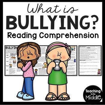 Preview of Bullying Reading Comprehension Worksheet for Upper Elementary or Middle School
