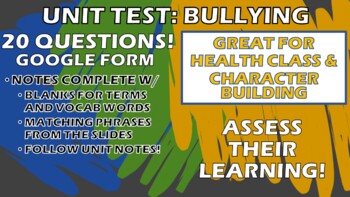 Preview of Bullying: Unit Test