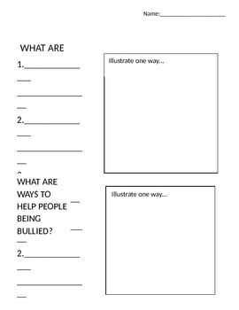 Preview of Bullying Worksheet