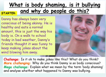 Preview of Bullying - Body Shaming lesson