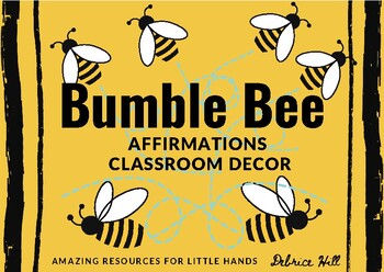 Preview of Bumble Bee Alphabet  Affirmation Classroom Decor