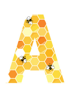 Preview of Bumble Bee Honey | A-Z 0-9 Decor | Printable Bulletin Board | Letters Number