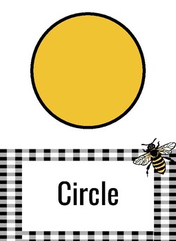 Preview of Bumble Bee Theme & Buffalo Plaid- 2D & 3D Shapes