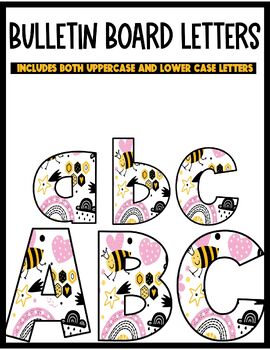 Preview of Bumblebee Bulletin Board Letters/Numbers