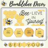 Bumblebee Classroom Decor Canvas Buttons and Banners Digit