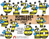 Bumleebee Numbers Clipart - Bumble Bees - Garden Insects -