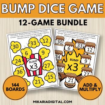 Preview of Bump It Addition and Multiplication Dice Game Bundle