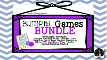 Preview of Bump It Games Bundle for Speech Therapy Vocab Higher level thinking figurative