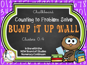 Preview of Bump It Up Wall - Australian Continuum - COUNTING TO PROBLEM SOLVE - Chalkboard
