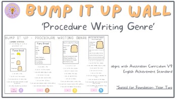 Preview of Bump It Up Wall 'Procedure Writing' - Australian Curriculum V9 F-2