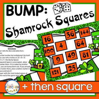 Preview of Bump | Shamrock Squares | St. Patrick's Day Math | FREEBIE