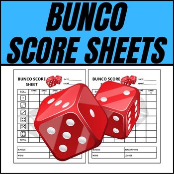 Preview of Bunco Score Page, Over 100 Score Games, Bunco Score Sheets