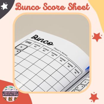 Preview of Bunco Score Sheet