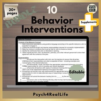 Preview of Bundle: 10 Full-Length Behavior Interventions & Supplements