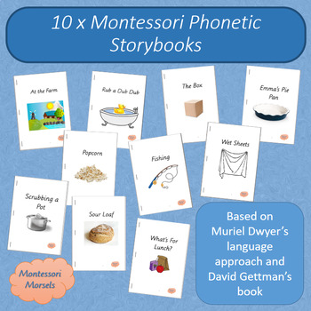 Preview of 10xMontessori Phonetic Storybooks BUNDLE (books #1-10)