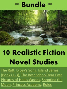 Preview of Bundle 10 Realistic Fiction Novel Studies