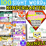 Bundle 100 SIGHT WORDS Activities Emergent Reader Kinderga