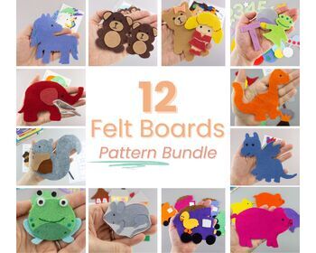 Preview of Bundle: 12 Felt Board Story Patterns for Circle Time Songs and Stories