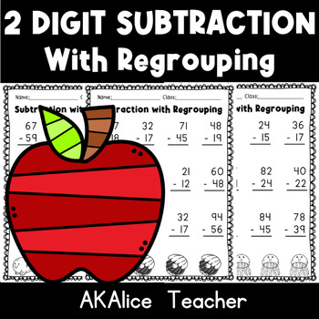 Preview of Bundle 2 Digit Subtraction Without Regrouping Practice Worksheet Printable