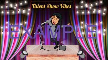 Preview of Bundle 2 Editable Bitmoji Classrooms Stage Digital Talent Show Backgrounds 