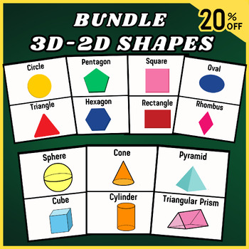Preview of Bundle 2D-3D Shapes Flashcards, Activitie, Names of Geometry