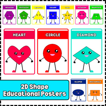 Preview of Bundle 2D Shapes Poster Educational Classroom Poster Printable Montessori