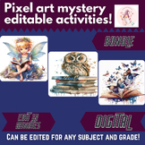 Bundle (3) Books Pixel Art LOW PREP EDITABLE Pixel Art Templates