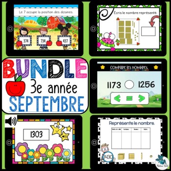 Preview of Bundle 3e année septembre mathématique BOOM CARDS