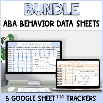 Preview of Bundle 5 Behavior Trackers - Behavior Data Collection Sheets - Autism or ABA