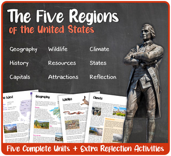 Download Five Regions of the United States (Bundle) by Thematic ...