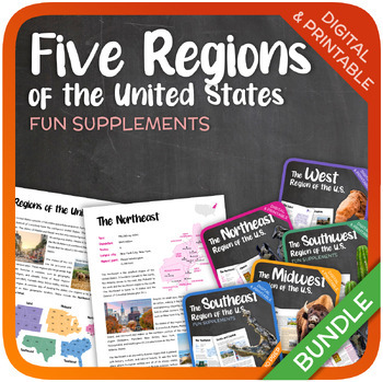 Preview of The Five Regions of the United States (Bundle)
