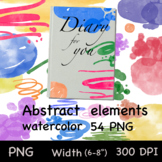 Bundle (54 PNG) of watercolor abstract elements