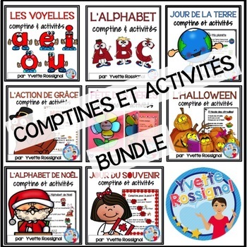 Preview of Comptines et activités pour la lecture et l'écriture | French Literacy BUNDLE