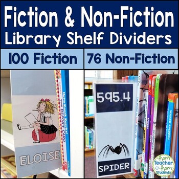 Preview of Library Shelf Dividers BUNDLE | 176 Fiction & Nonfiction Library Shelf Labels