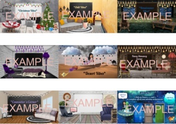 Preview of Bundle 9 Editable Bitmoji Classroom Backgrounds Zen Beautiful Fancy Backgrounds