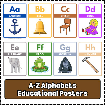 Preview of Bundle A-Z Alphabet Posters Educational Classroom Poster Printable Montessori
