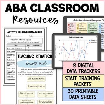 Preview of Bundle ABA Special Ed Classroom Resources - Digital & Printable Data Sheets