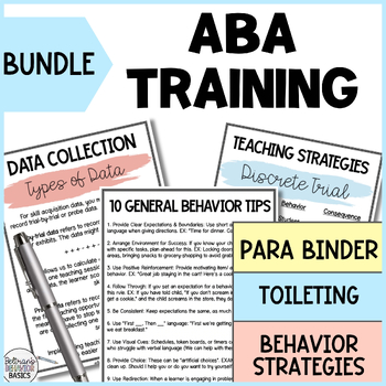 Preview of Bundle ABA Staff & Parent Family Training Resources with Autism Para Handbook