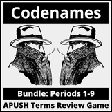 Bundle | APUSH Codenames Review Game | Periods 1-9