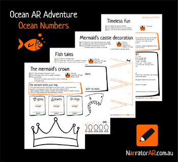 Preview of Bundle AR Adventure l Ocean Number activity pack l Animate writing in AR l K-2