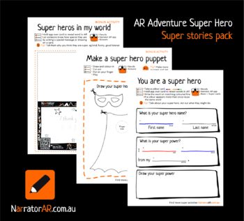Preview of Bundle AR Adventure l Super Stories activity pack l Animate writing in AR K-2