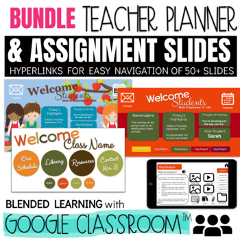 Preview of Bundle AUTUMN Teacher Planner GOOGLE SLIDES TEMPLATES for Distance Learning