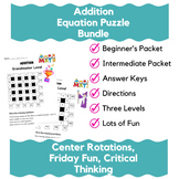 Bundle and SAVE: Addition Equation Puzzles