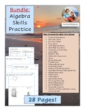 Bundle:  Algebra Practice Packet or Summer Packet