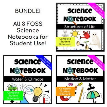 Preview of Bundle: All 3 Student Notebooks for use with FOSS 3rd Grade Program