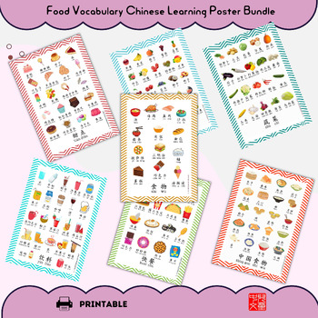 Preview of Bundle: All About Food Chinese Vocabulary Learning Posters