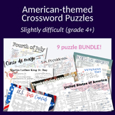 Bundle! 9x America-themed crossword puzzles. Fun activity 